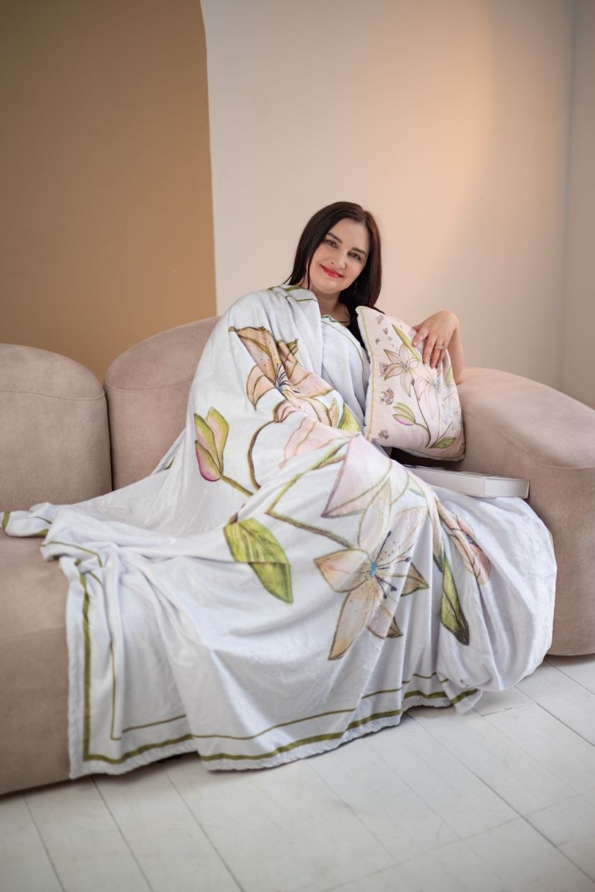 плед лілії плед ліліямалює